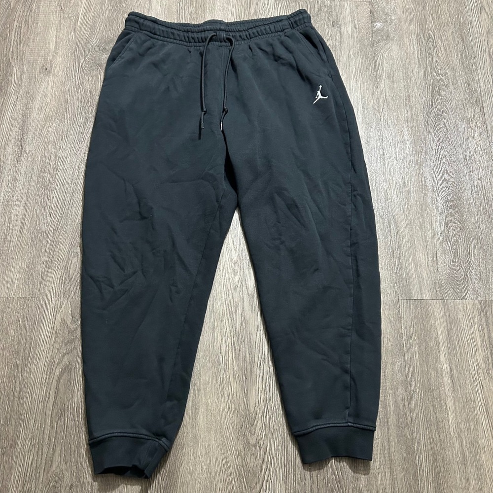 Jordan Essentials Fleece Sweatpants XL Black Jumpman Joggers 27" Inseam